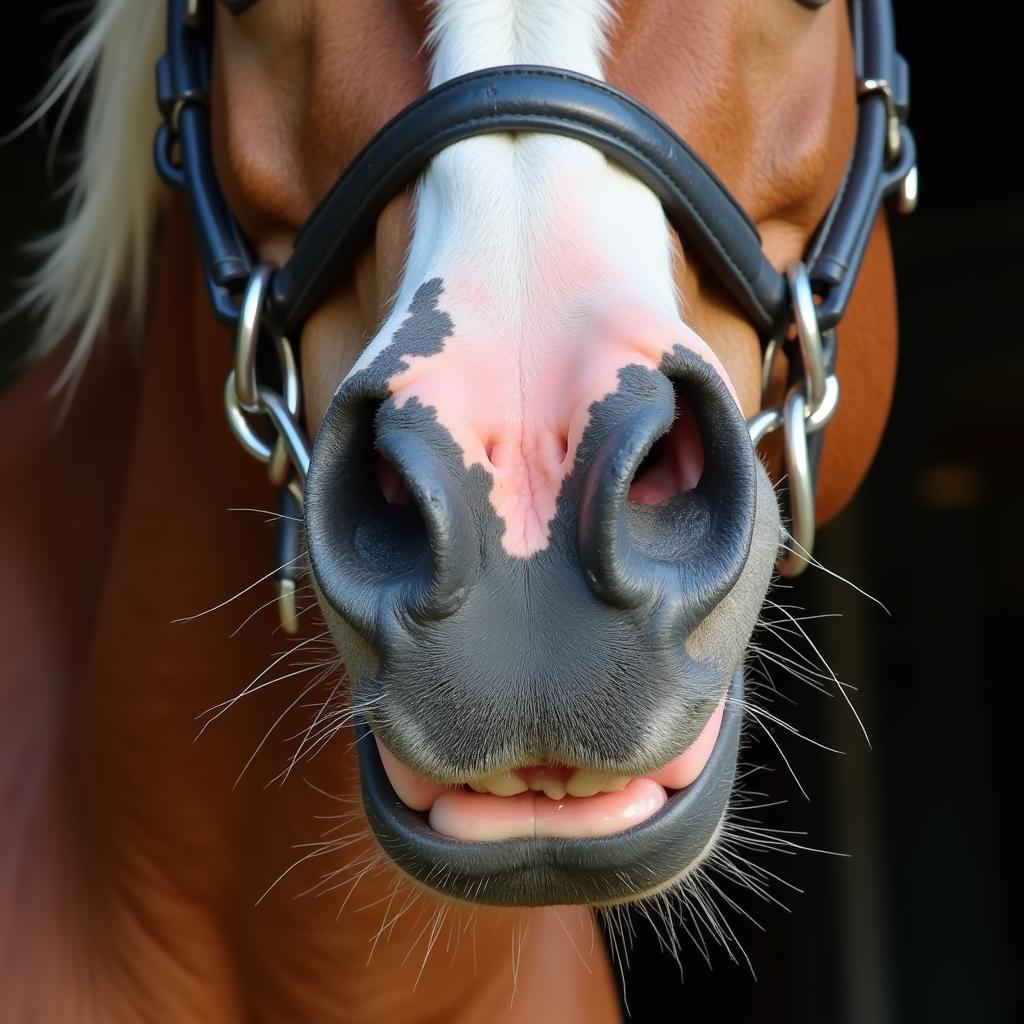 Horse Showing Signs of Bit Abuse