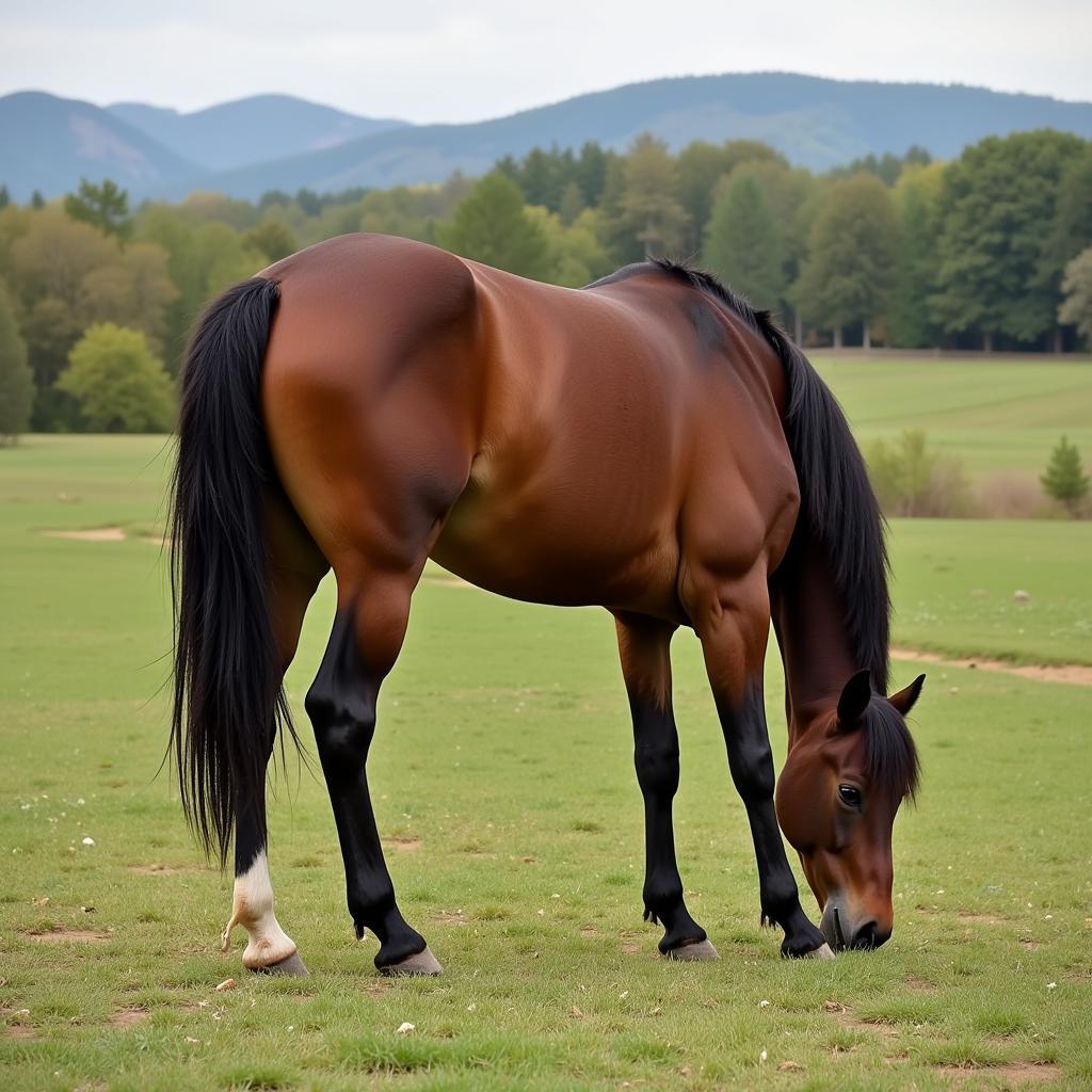 Horse Exhibiting Colic Symptoms