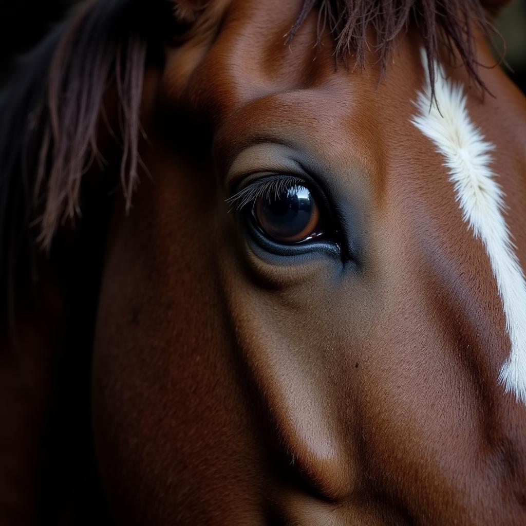 Horse showing signs of stress