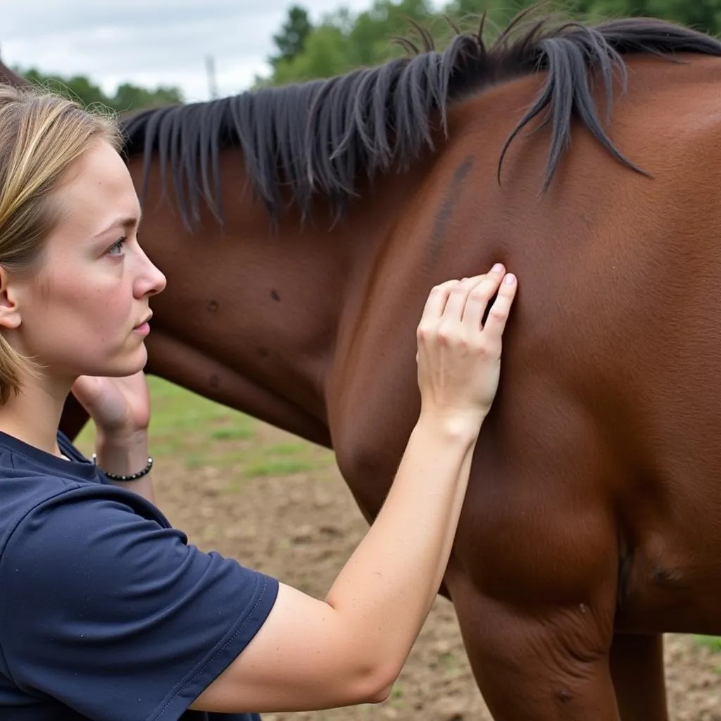 Checking a Horse's Skin