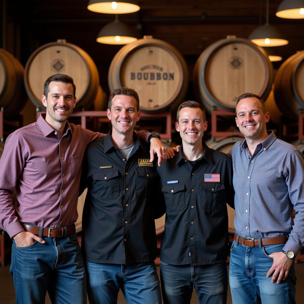 The founders of Horse Soldier Bourbon, standing proudly in their distillery.