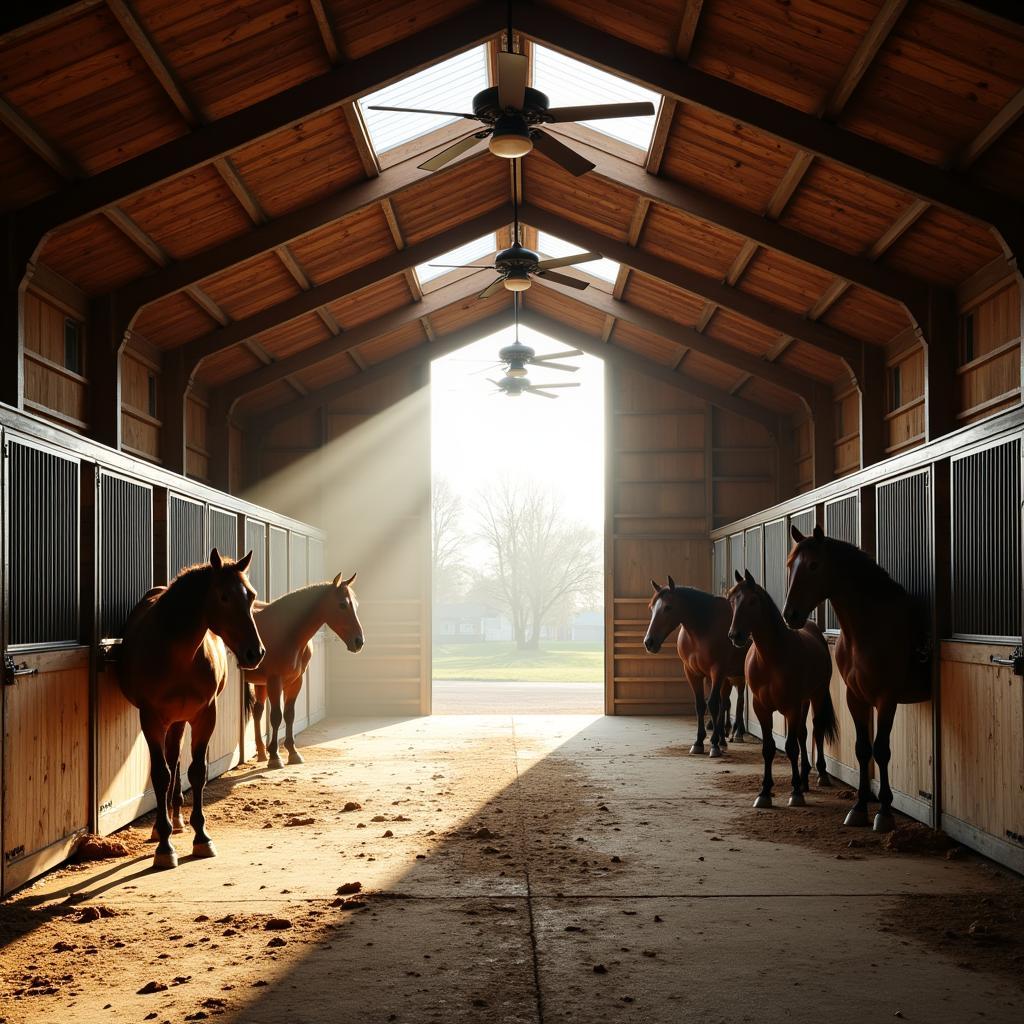 Horse Stable with Proper Ventilation