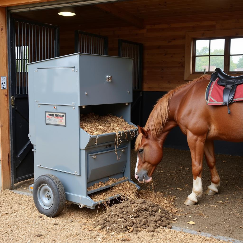 Horse Stall Cleaning Machine in Action