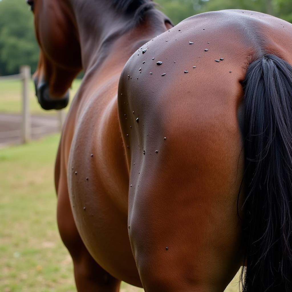 Horse Sweating After Intense Workout