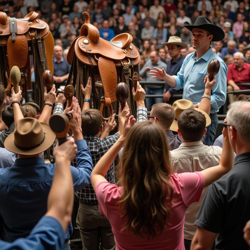 Bidding at a Live Horse Tack Auction