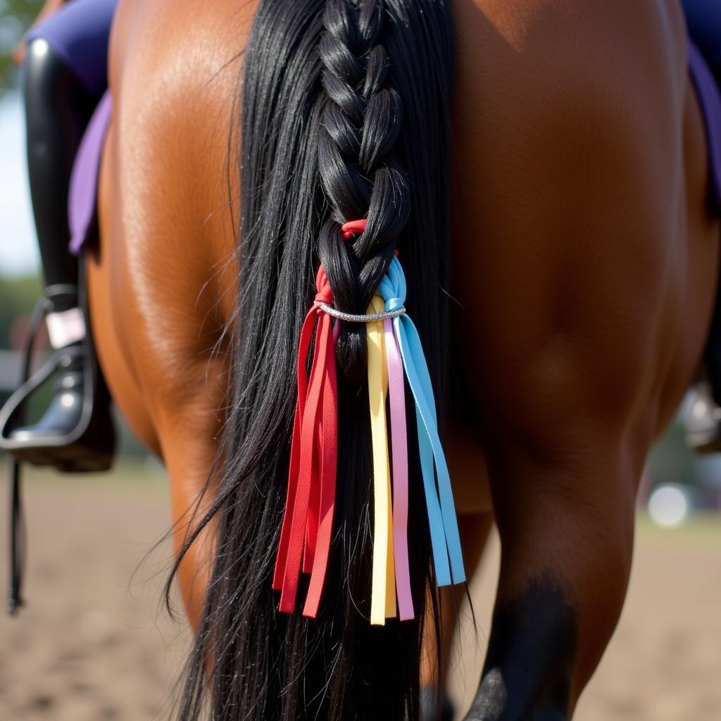 Horse with Braided Ribbon Detail