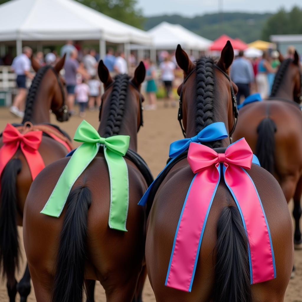 Horse Show with Color Coded Ribbons