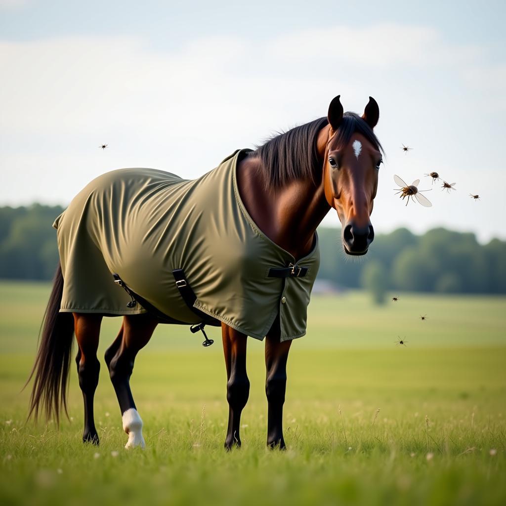 Horse tank top protecting from insects