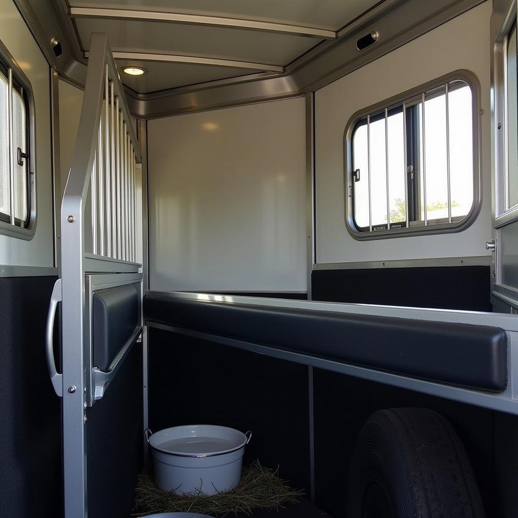 Horse Trailer Interior with Features