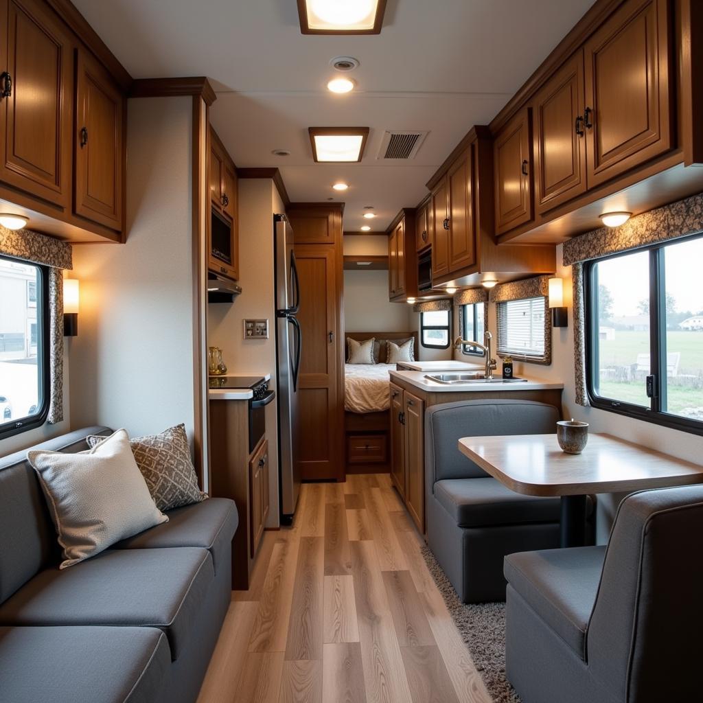 Spacious and Well-Appointed Living Quarters Inside a Horse Trailer