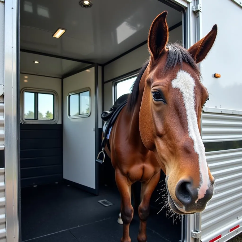 Horse trailer with advanced safety features