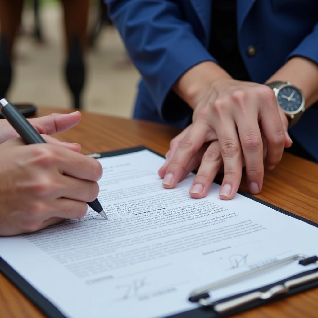 Signing a Horse Trial Contract