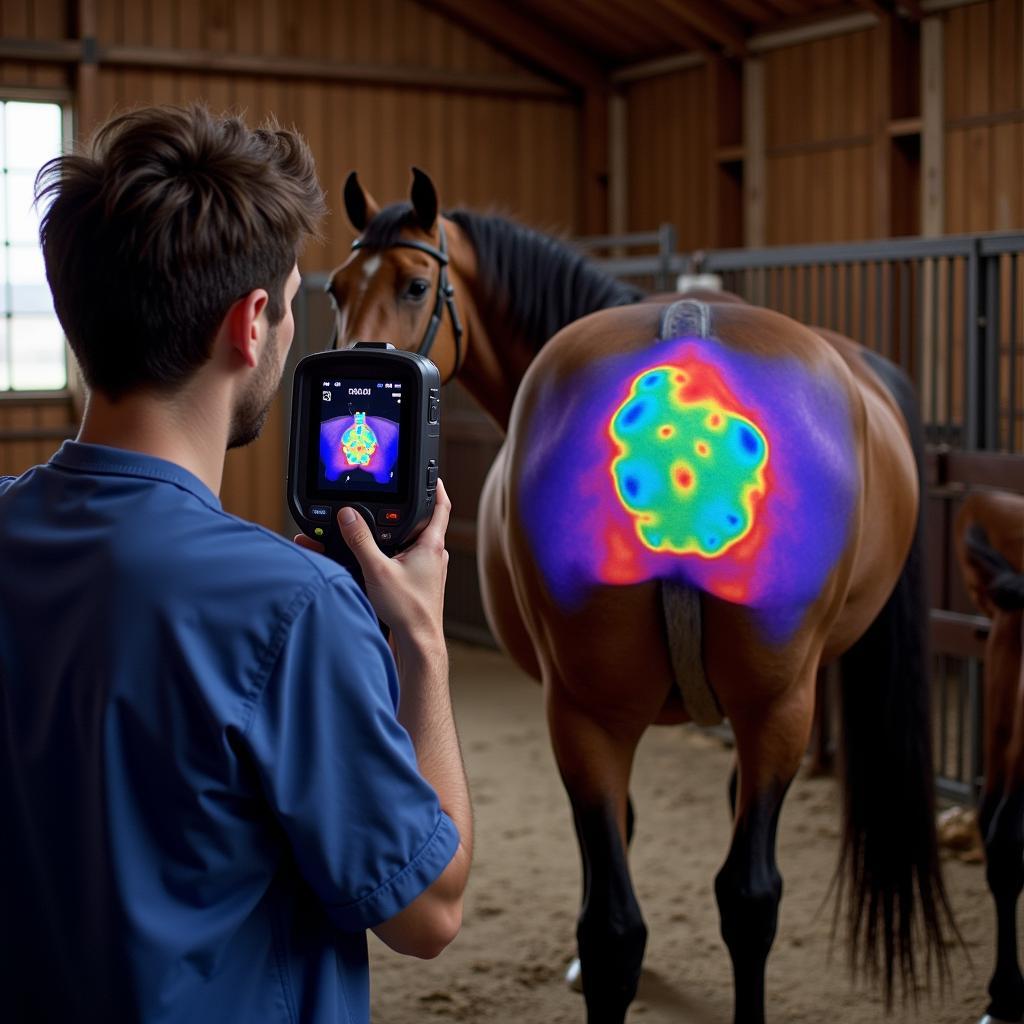 Horse Undergoing Thermal Imaging Scan