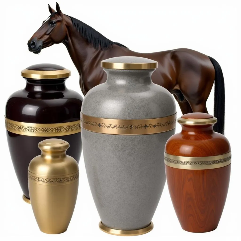 Horse Urns in Variety of Styles