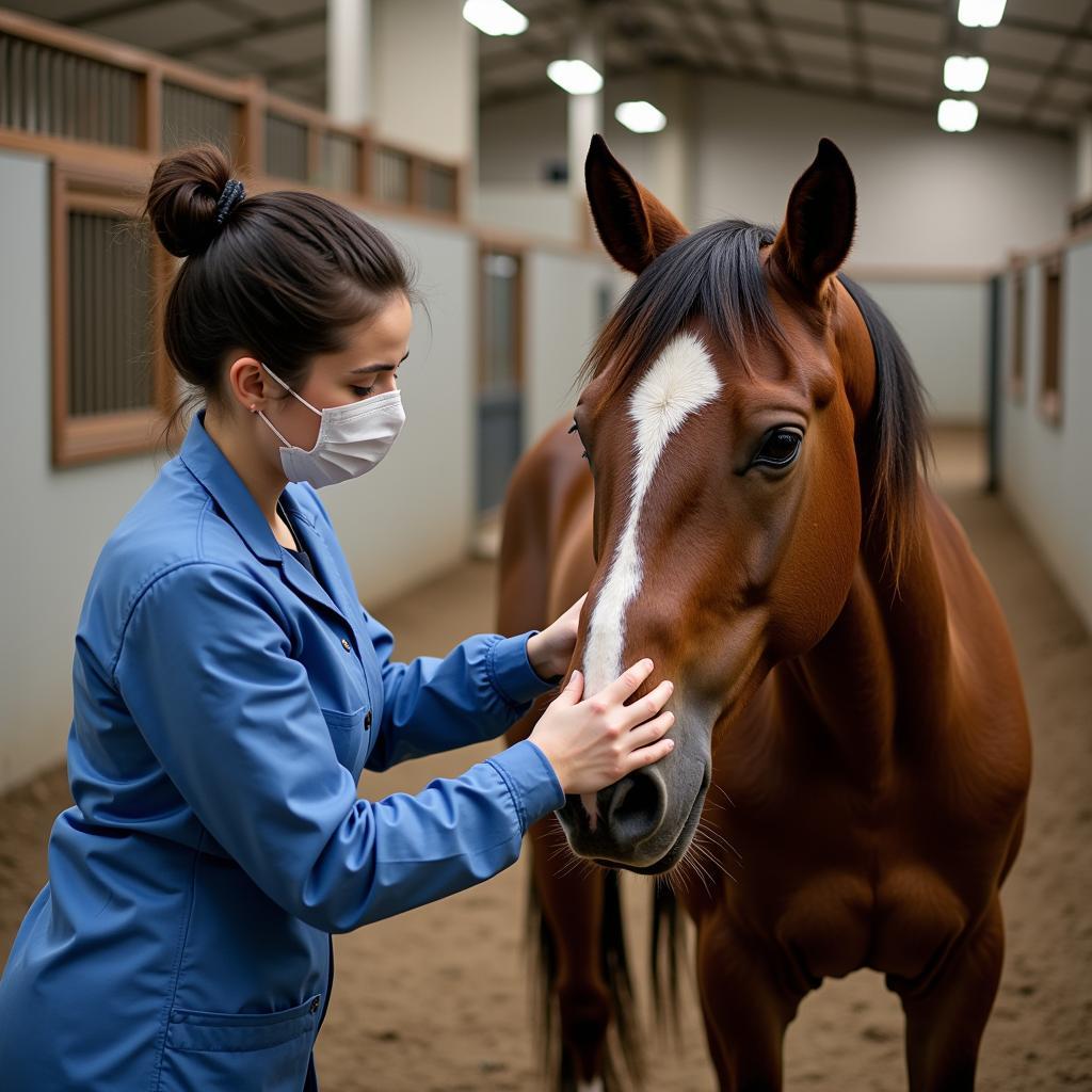 horse receiving vaccination