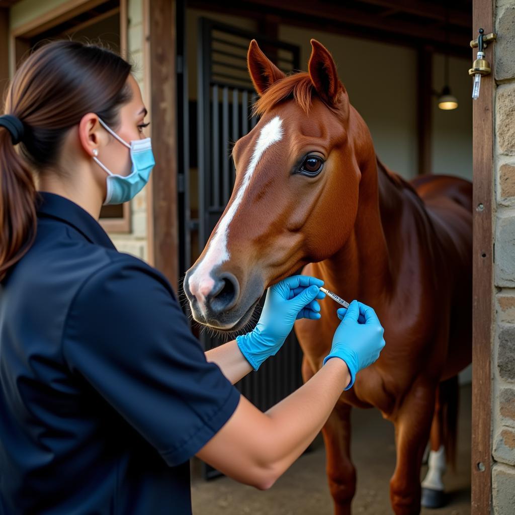 Horse Receiving Vaccination