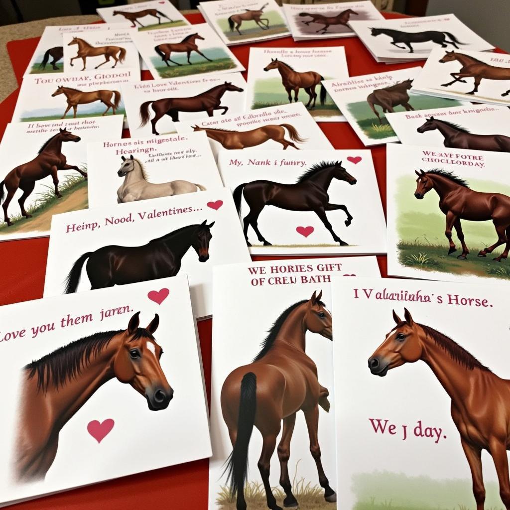 Variety of Horse Valentines Day Cards