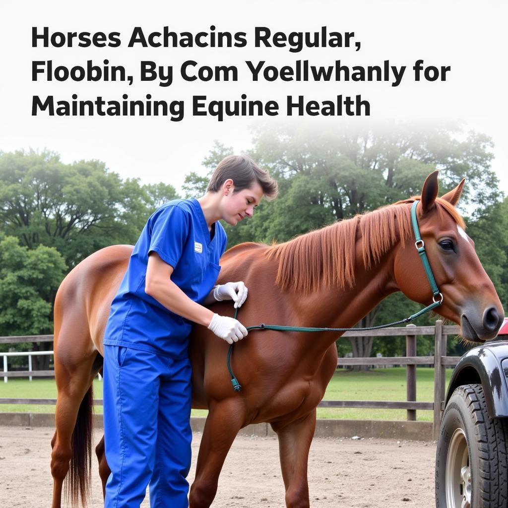 Veterinarian examining a horse