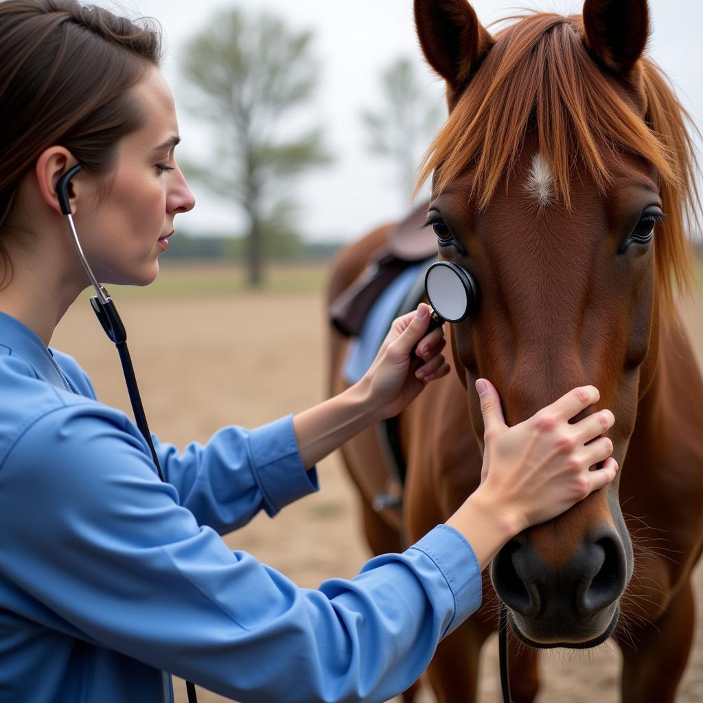 Horse Undergoing Veterinary Exam