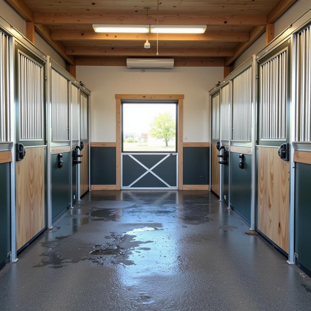 Well-Lit Horse Washing Stall