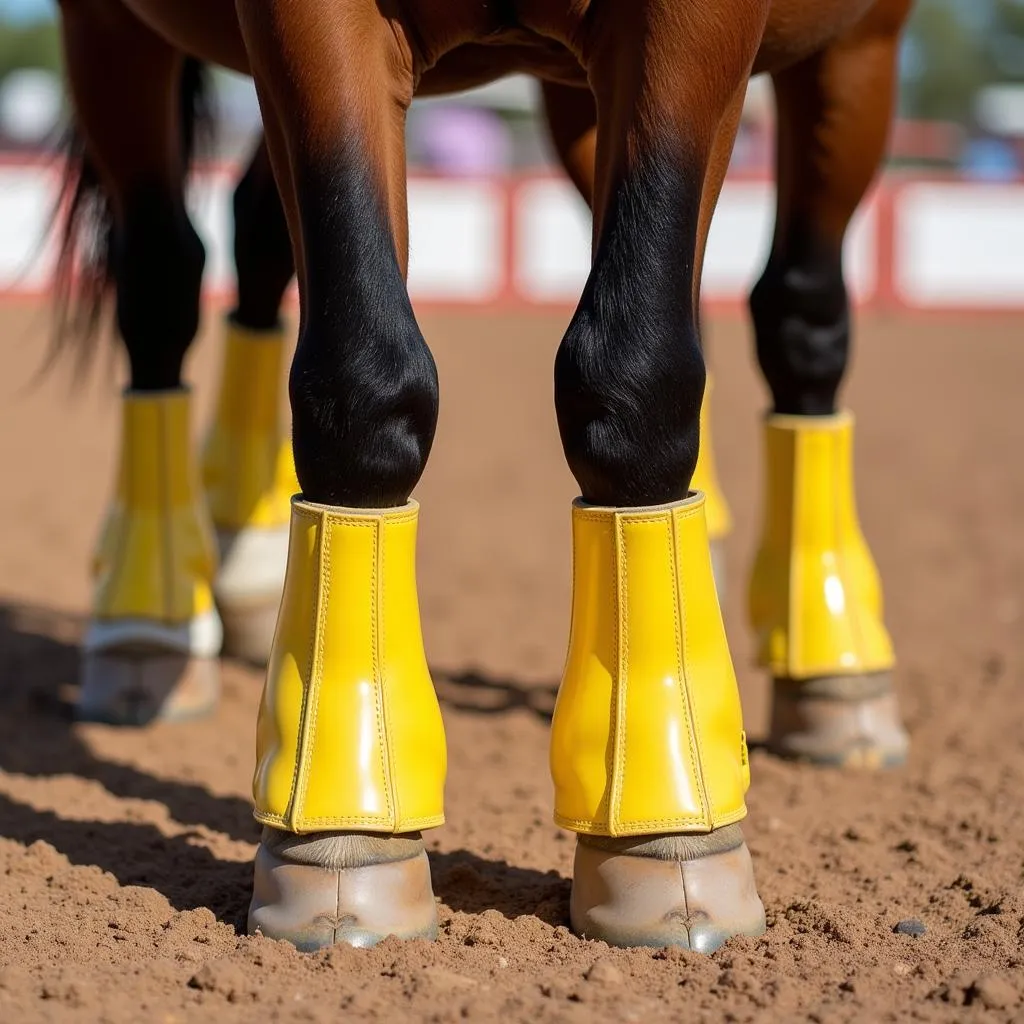 Horse Wearing Barrel Racing Boots