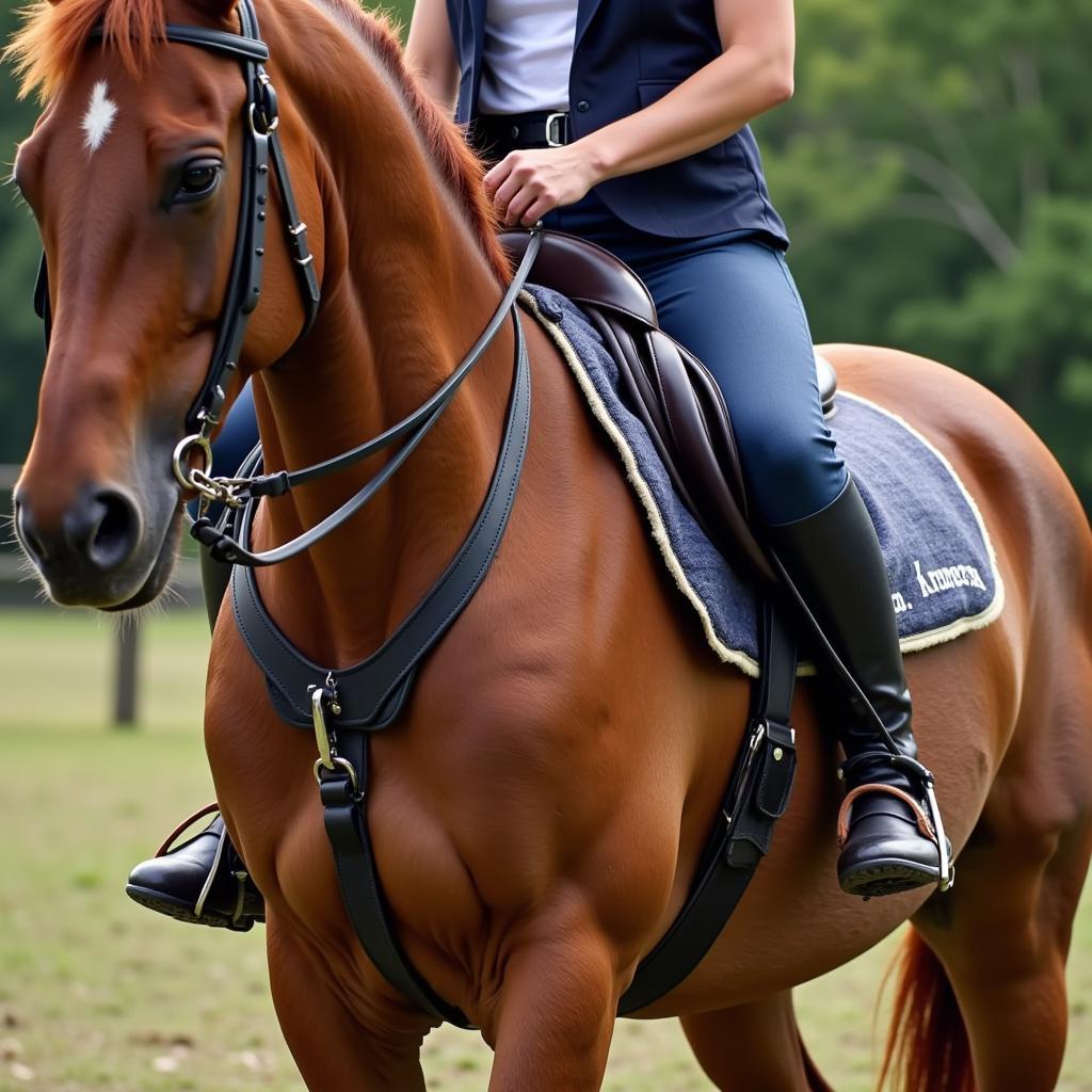 Horse Wearing a Breastplate in English Riding