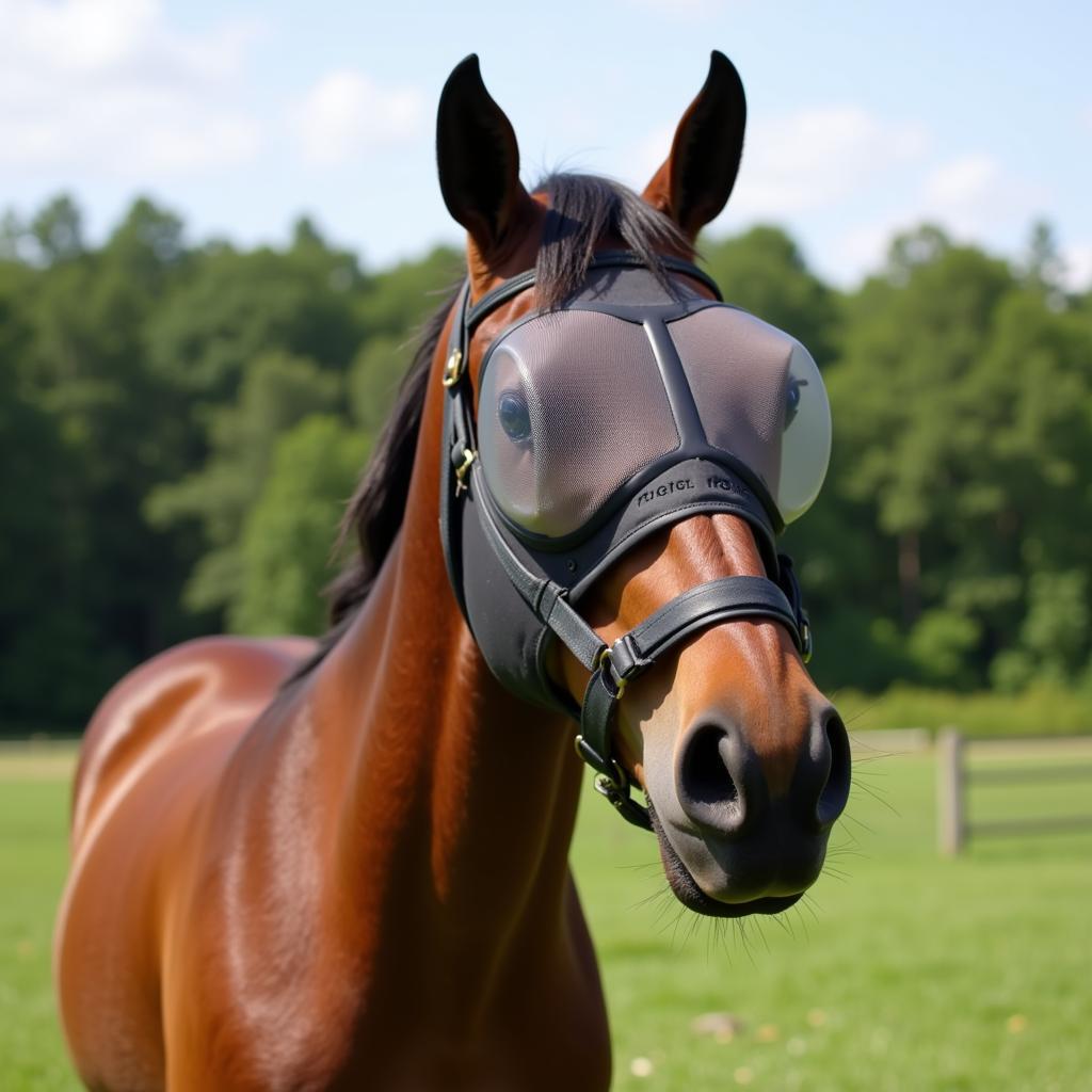 Horse Sporting a Fly Mask