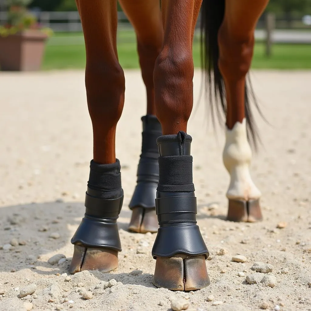 Horse Wearing a Hoof Boot