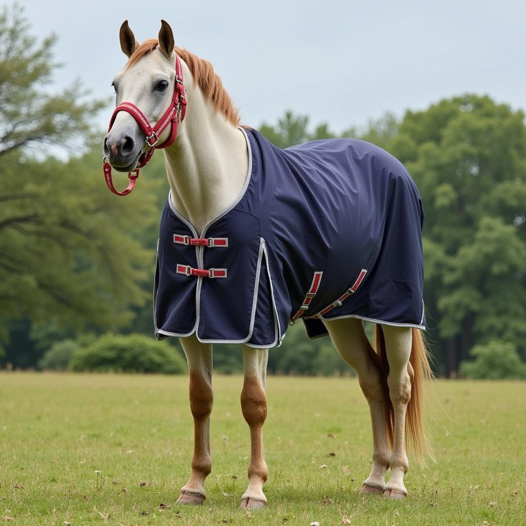 Horse Wearing a Light Waterproof Horse Blanket