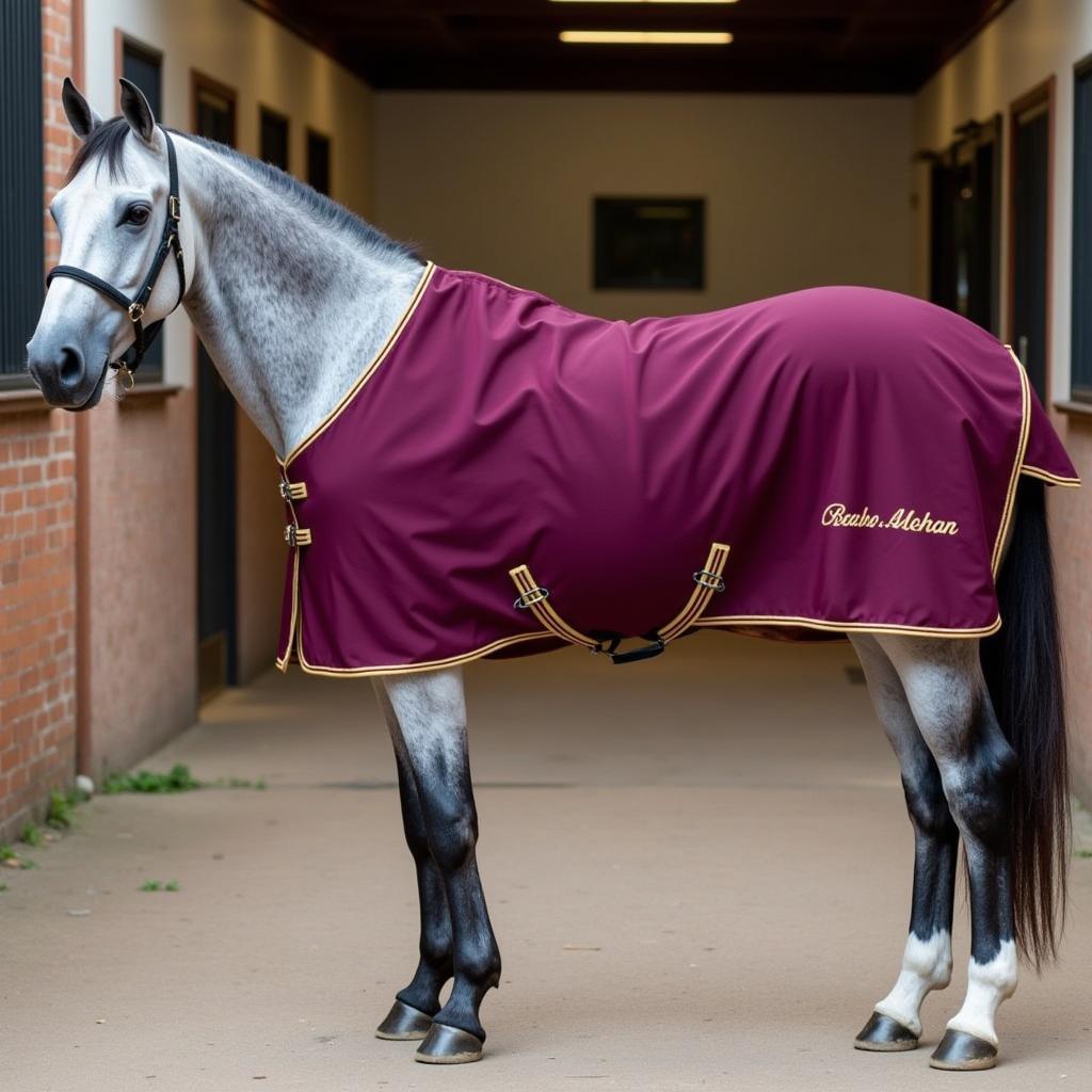 Horse Wearing Personalized Blanket