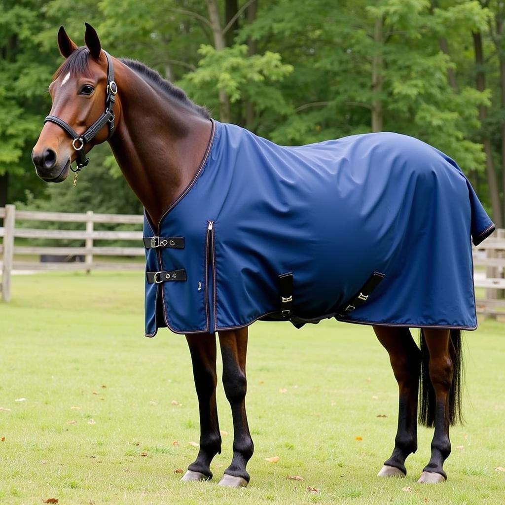 Horse Wearing a Rambo Blanket