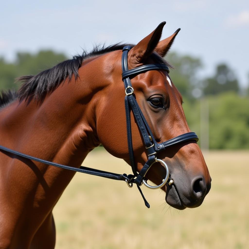 Horse Fitted with a Rubber Bit