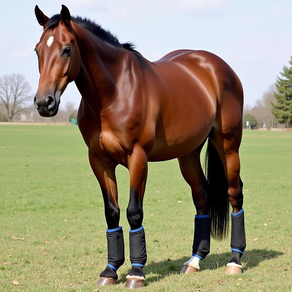 Horse Wearing Therapeutic Boots