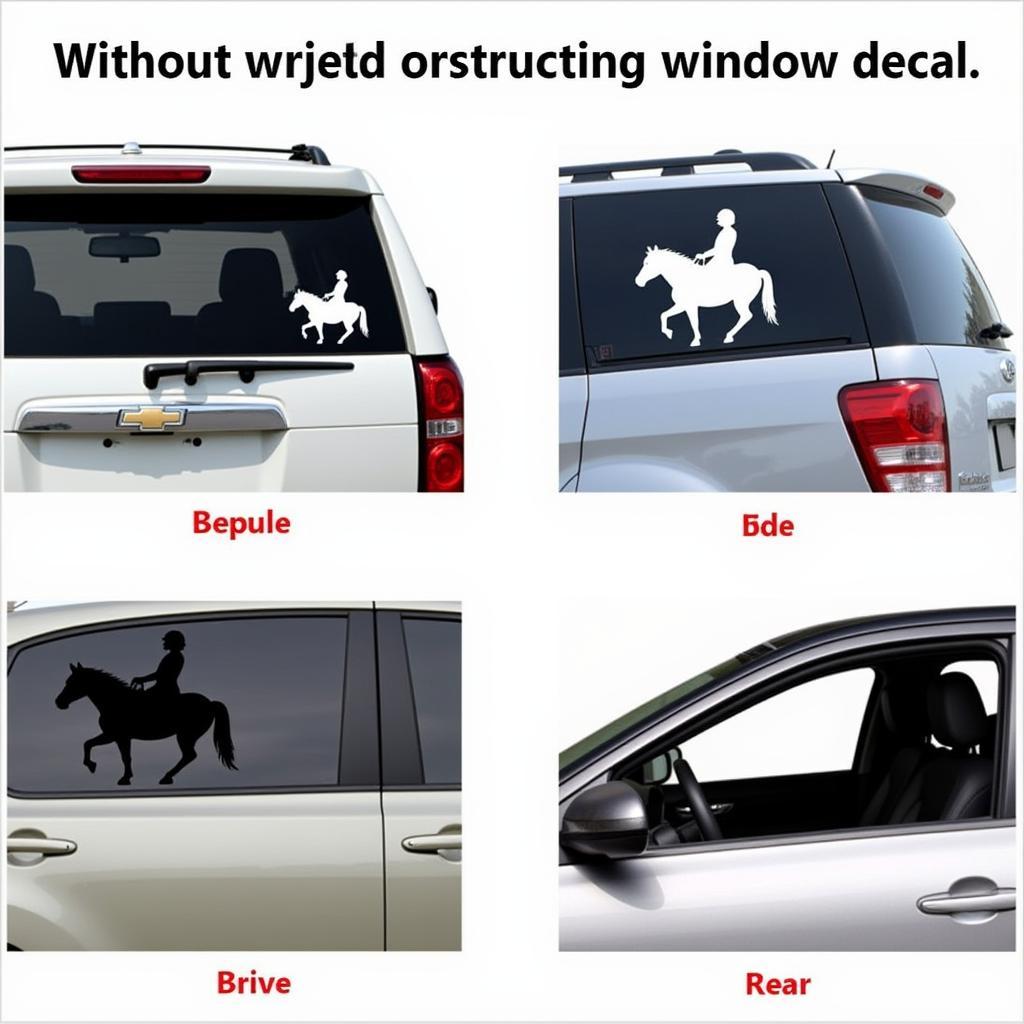 Horse Window Decals: Car Placement Options