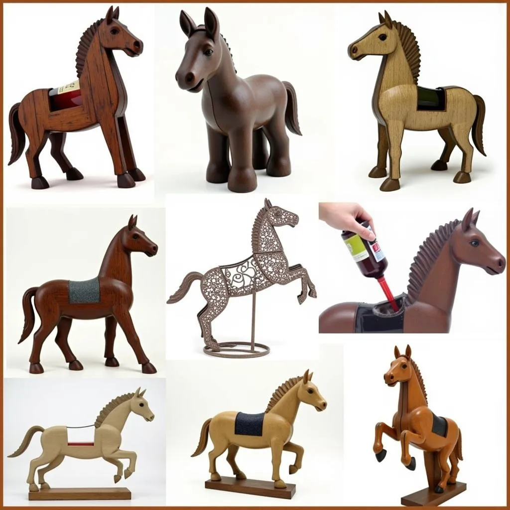 Variety of Horse Wine Holders in Different Materials and Styles