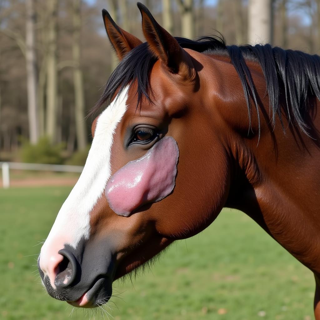 Horse with Facial Swelling from Abscess