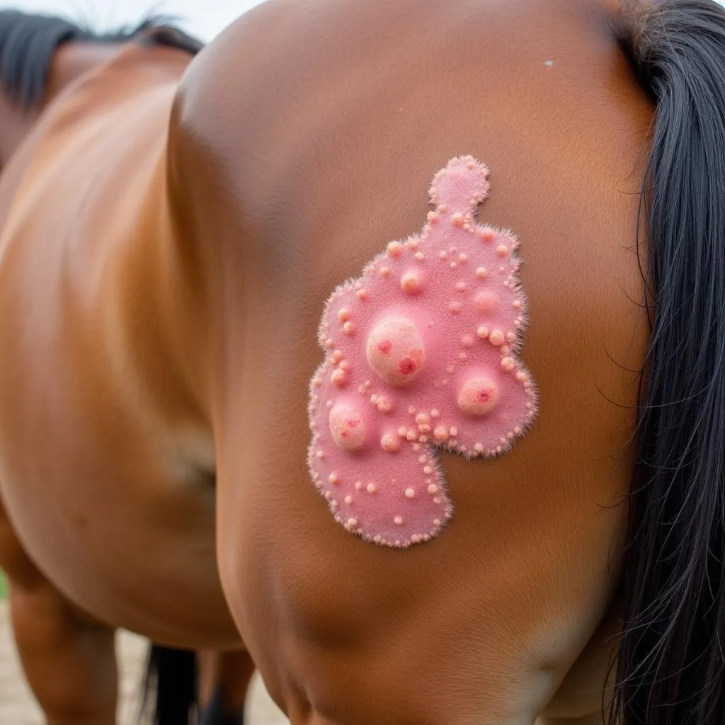 Horse with hives from allergic reaction