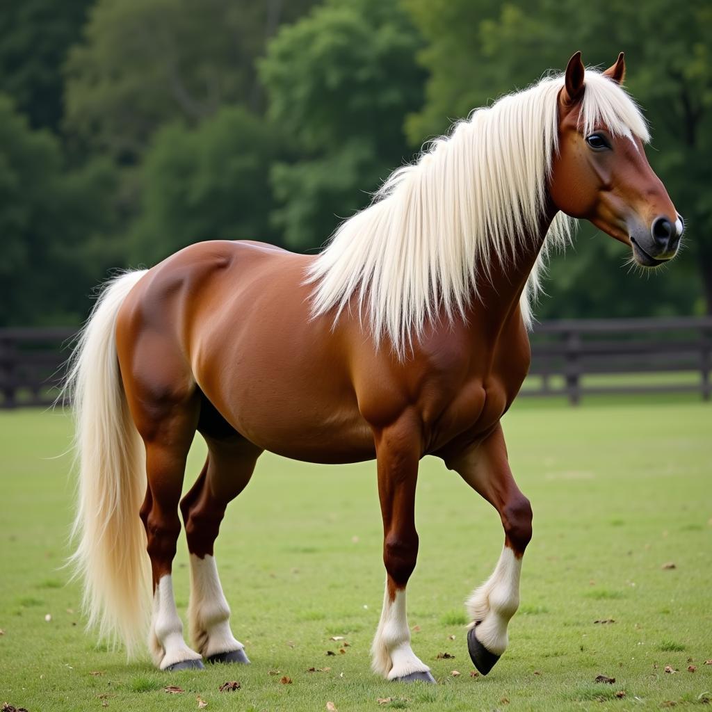 Horse with Long Flowing Mane