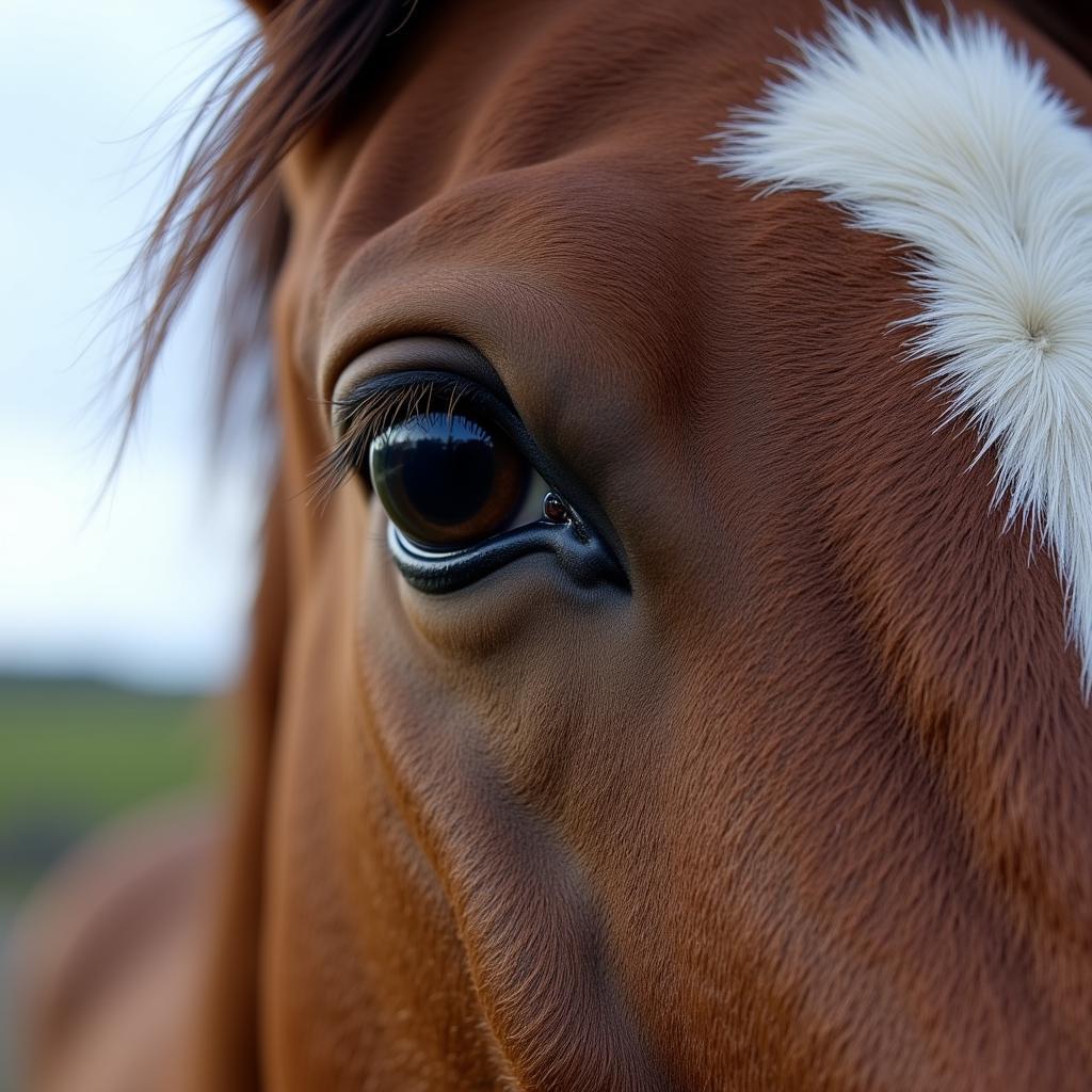 Horse showing symptoms of moon blindness