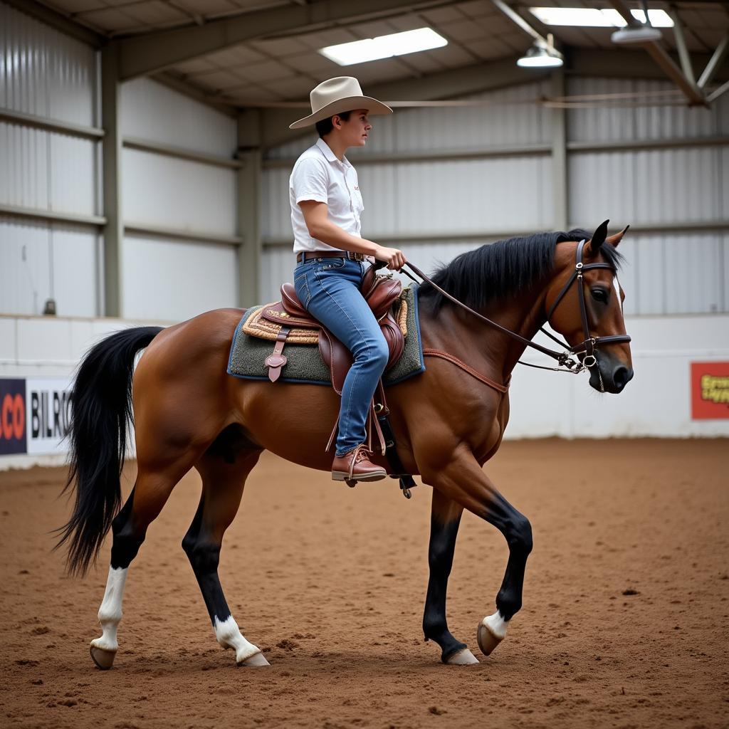 Horse and Rider with Properly Fitted Reining Saddle