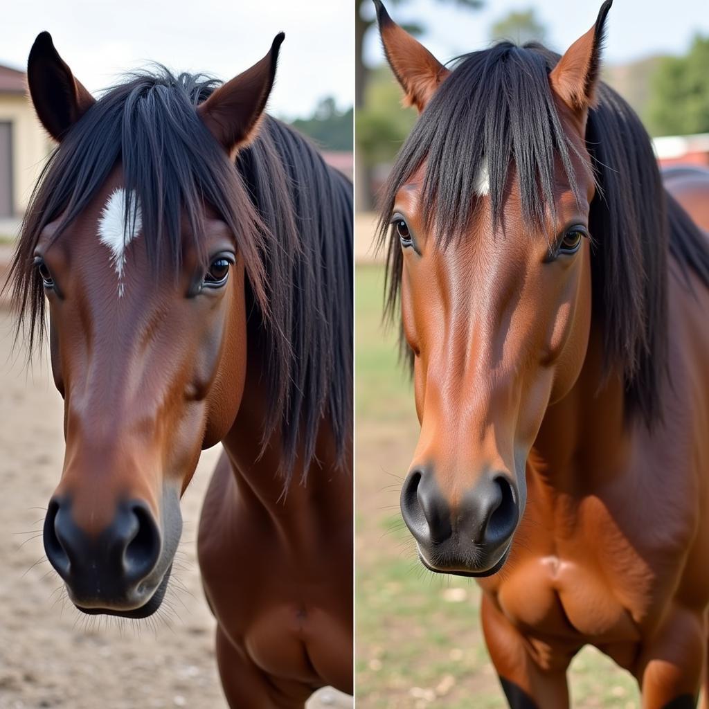 Shiny Horse Coat After Coconut Oil Treatment