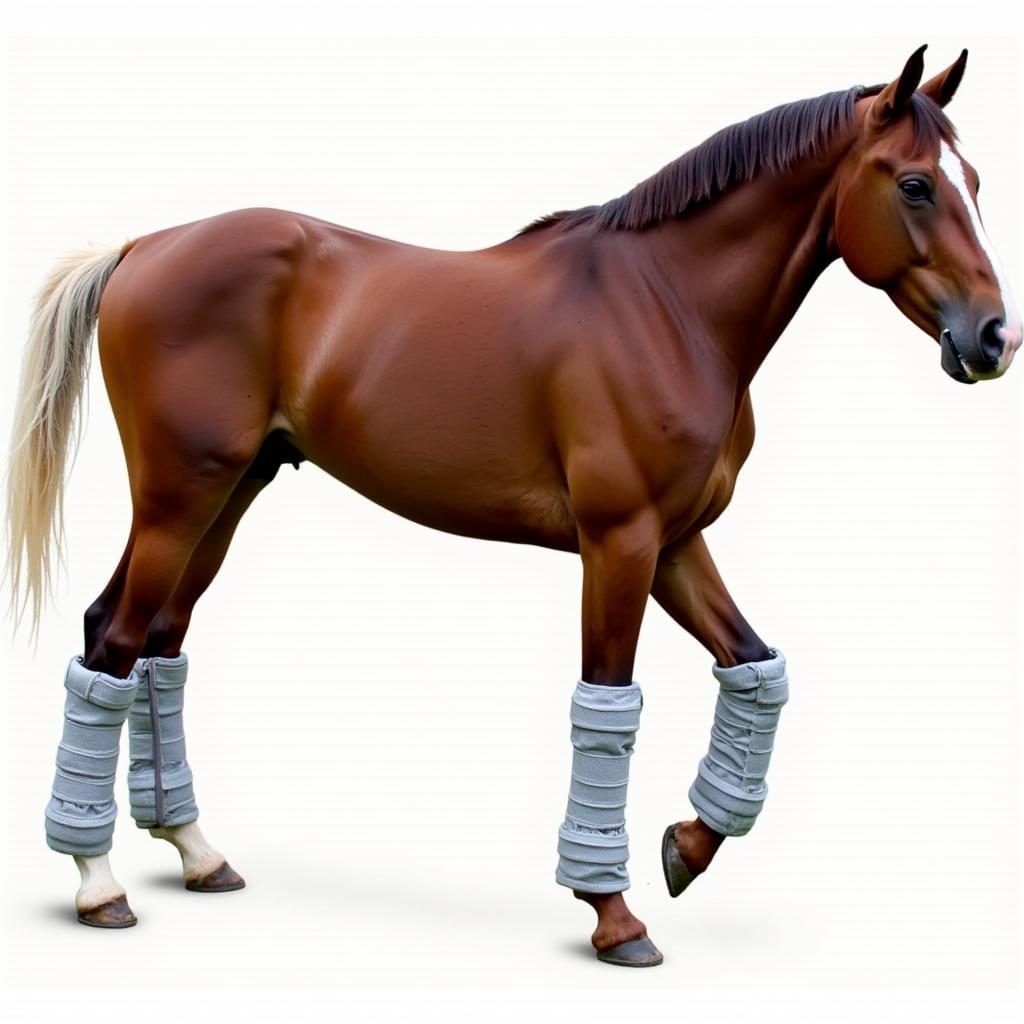 Horse Wearing Standing Wraps