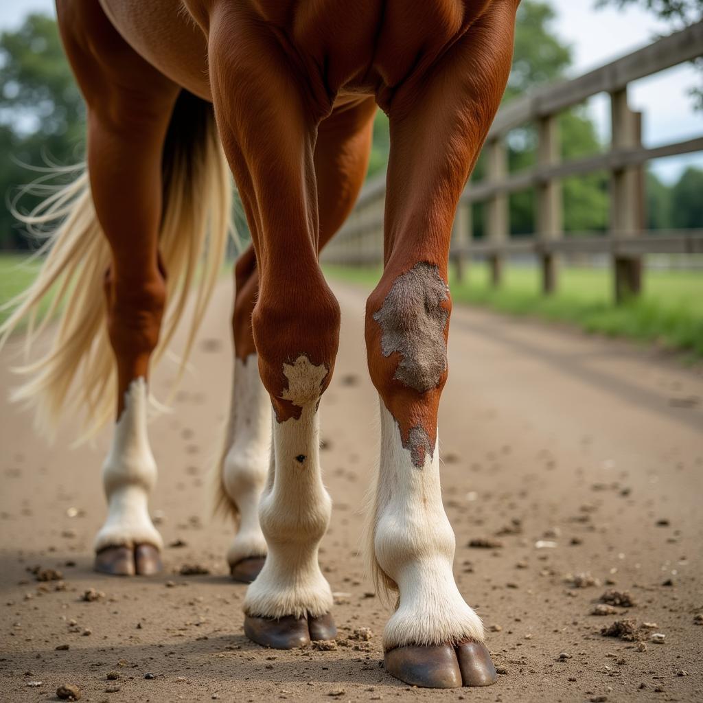 Horse with swollen legs