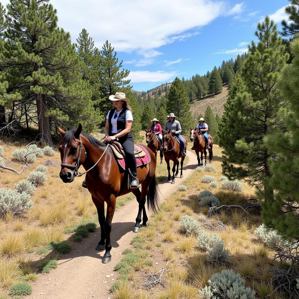 Horseback riders enjoying a trail ride in Horse Ridge