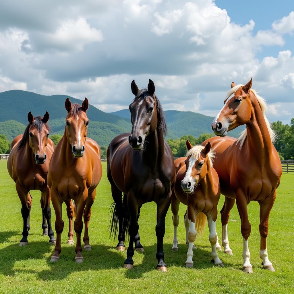 Horses for sale in a pasture near Chattanooga, TN