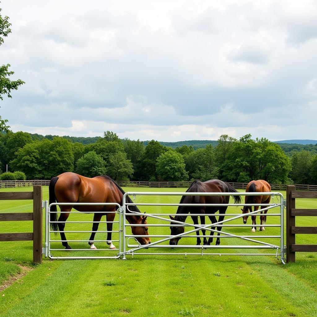 Horses Grazing near Barton Horse Gate