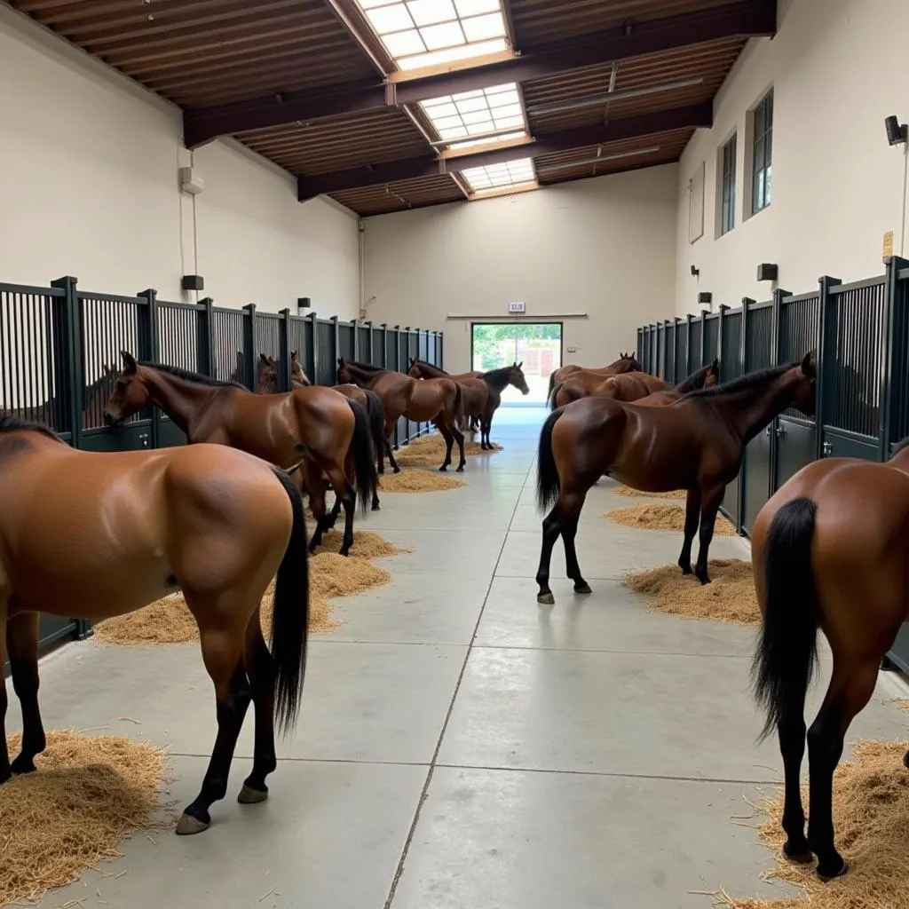 Horses in Quarantine Facility