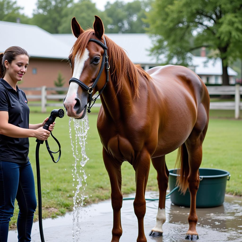 Hose and Bucket Horse Wash