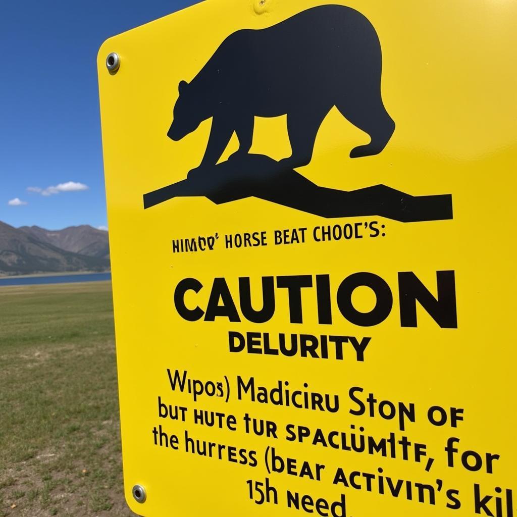 Grizzly Bear Warning Sign at Hungry Horse Reservoir