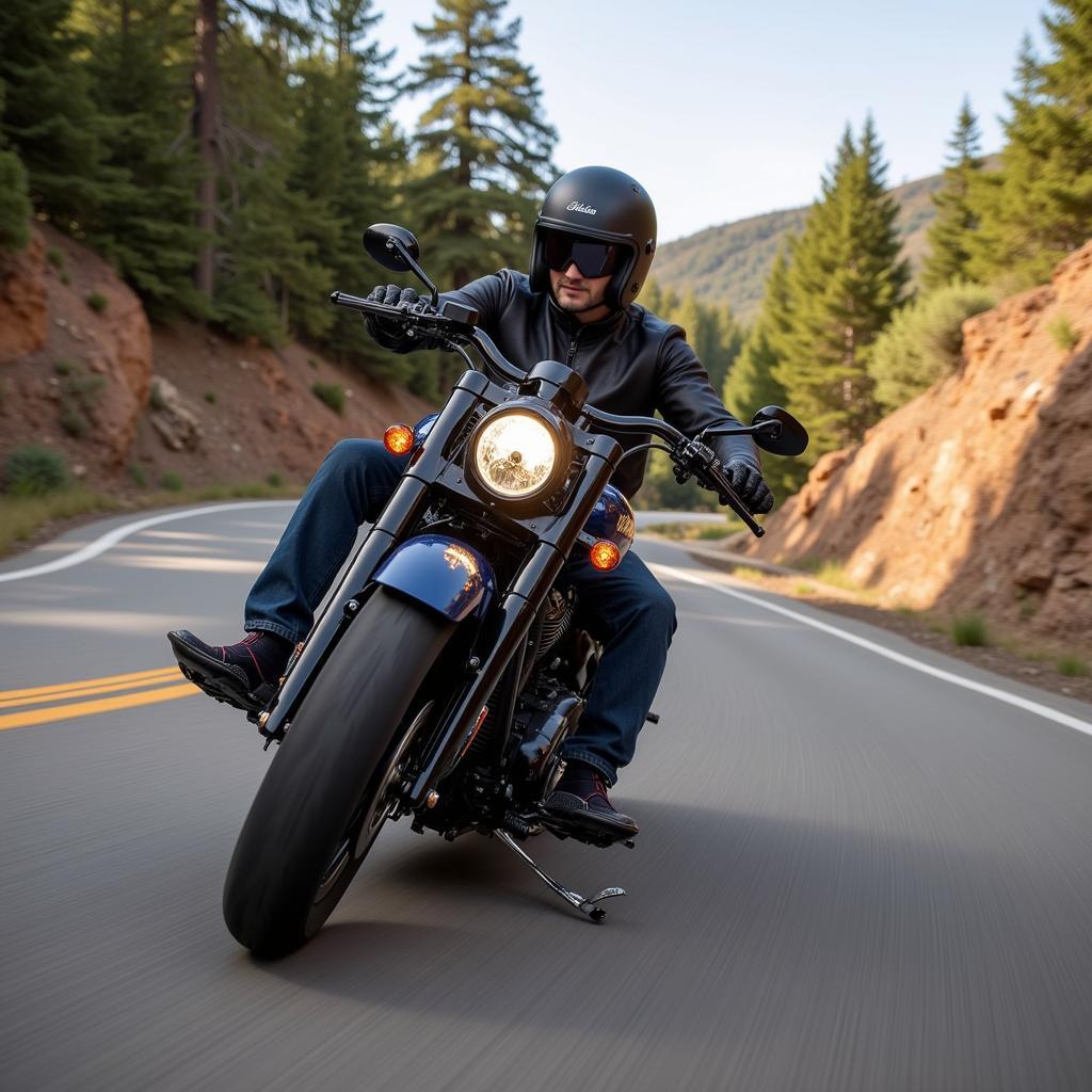 Indian Chief Dark Horse Bobber Riding